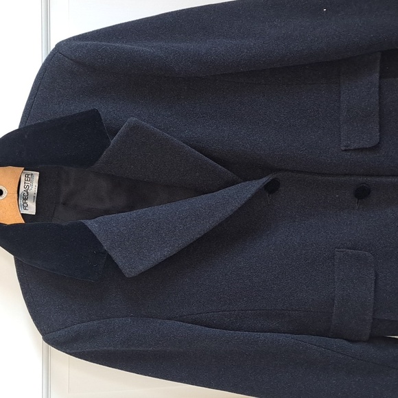 FORECASTER Of BOSTON VINTAGE Classic Black Lambwool Long Dressy Coat - Picture 2 of 15